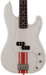 Basse électrique solid body Fender Made in Japan Traditional 60s Precision Bass - Olympic white w/ red competition stripe