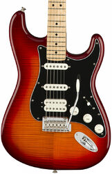 Guitare électrique forme str Fender Player Stratocaster HSS Plus Top (MEX, MN) - Aged cherry burst