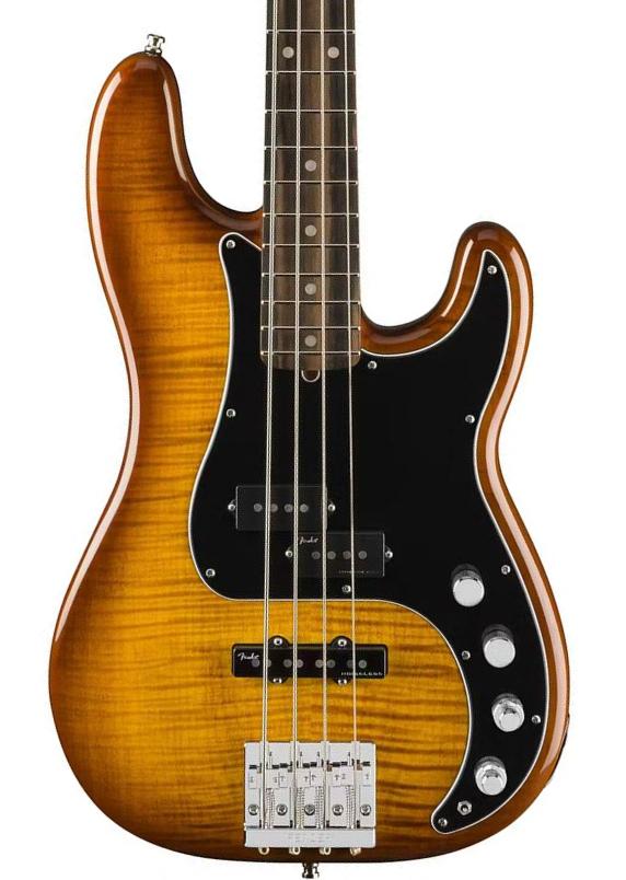 Basse électrique solid body Fender American Ultra Precision Bass Ltd (USA, EB) - Tiger's eye