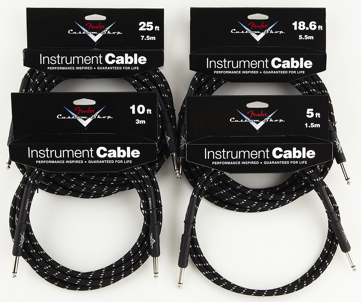 Fender Iinstrument Cable Custom Shop Performance Jacks Droit 18.6ft . 5.6m Black.tweed - CÂble - Variation 1