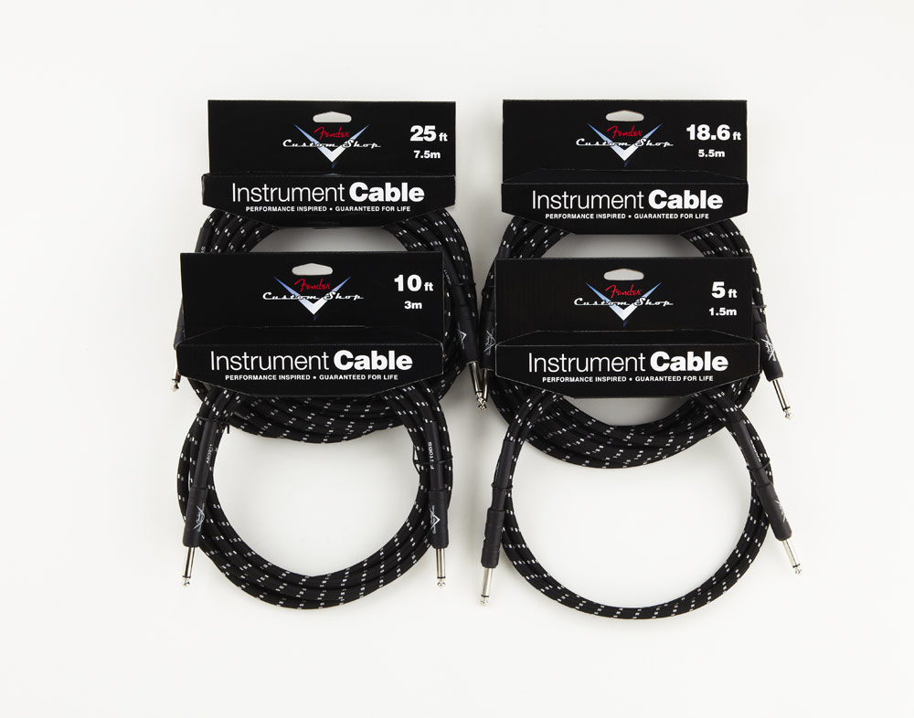 Fender Instrument Cable Custom Shop Performance Jacks Droit 10ft . 3m Black Tweed - CÂble - Variation 1