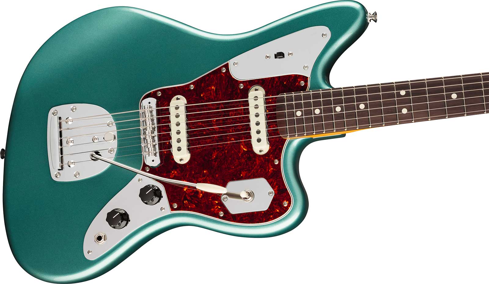 Fender Jaguar Classic American Pro Usa Shsc 2s Trem Rw - Faded Sherwood Green Metallic - Guitare Électrique RÉtro Rock - Variation 2