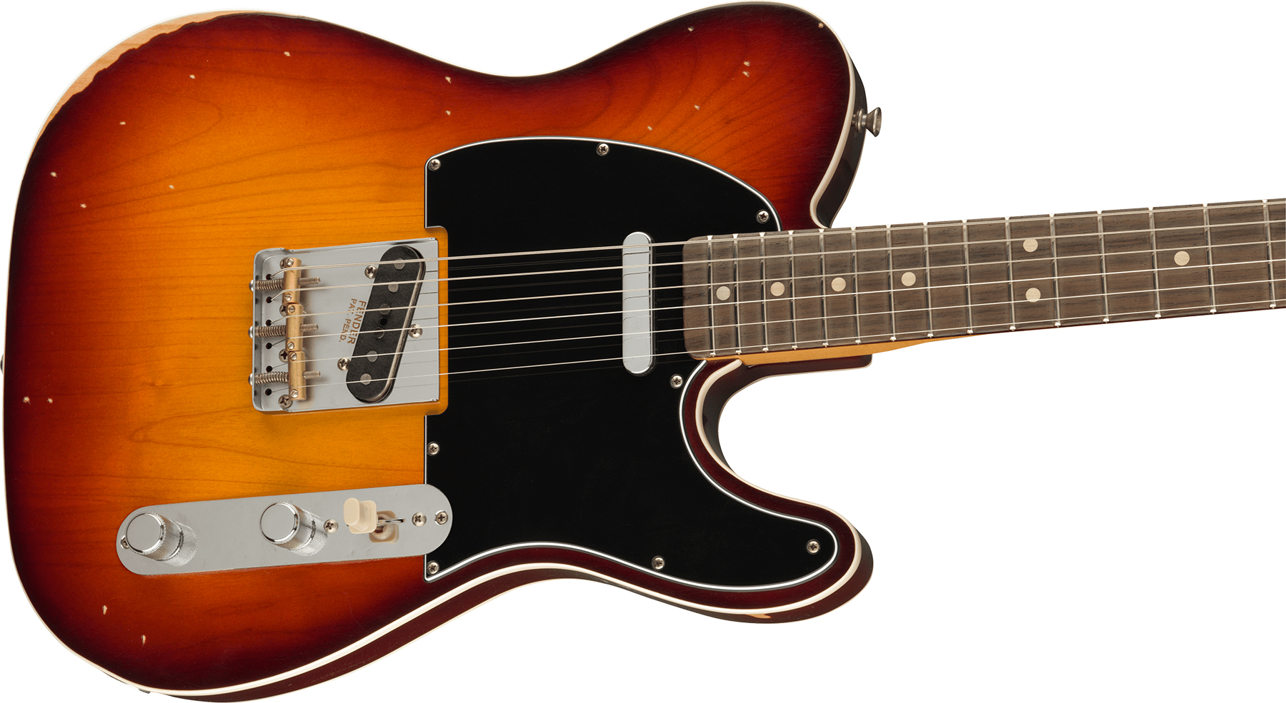 Fender Jason Isbell Tele Custom Signature Rw +housse - Road Worn 3-color Chocolate Burst - Guitare Électrique Forme Tel - Variation 2