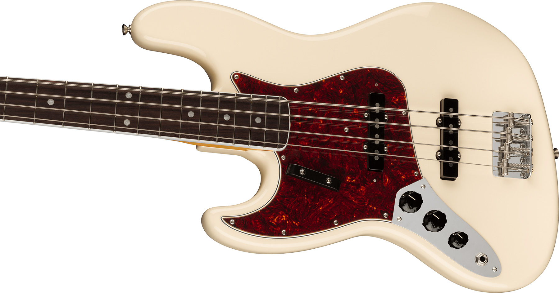 Fender Jazz Bass 1966 American Vintage Ii Lh Gaucher Usa Rw - Olympic White - Basse Électrique Solid Body - Variation 2