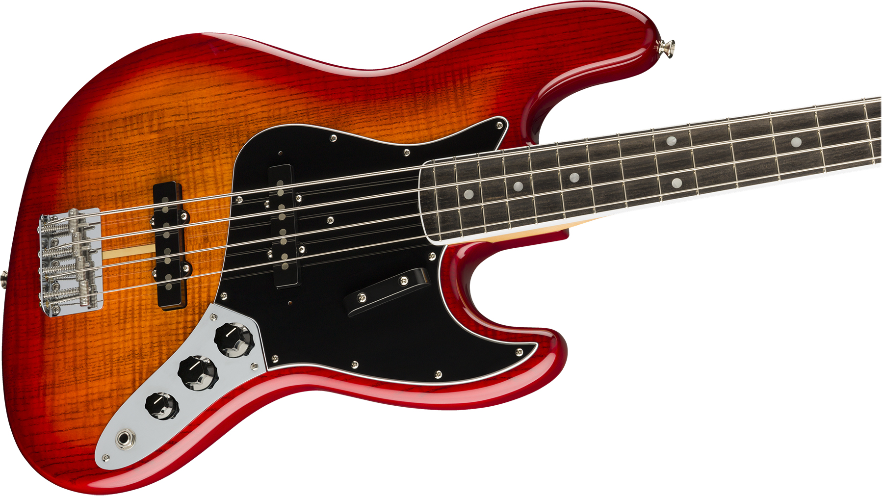 Fender Jazz Bass Flame Ash Top Rarities Usa Eb - Plasma Red Burst - Basse Électrique Solid Body - Variation 2