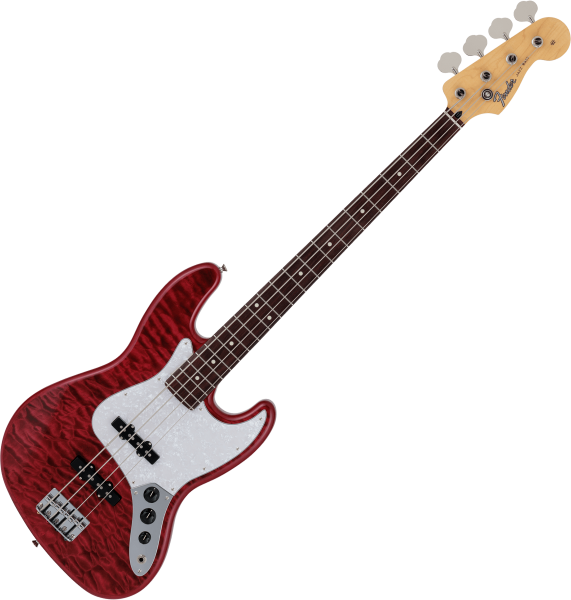 Fender Made in Japan Hybrid II Jazz Bass - quilt red beryl Solid
