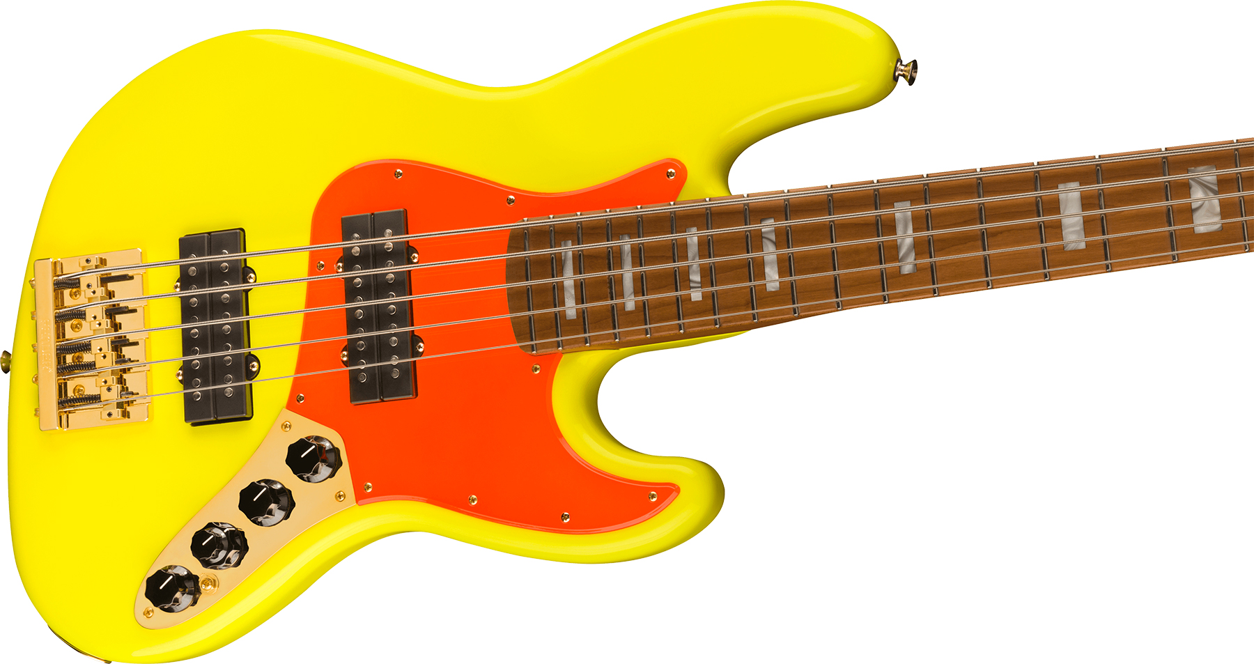 Fender Jazz Bass Mononeon V Mex Signature 5c Active Mn - Neon Yellow - Basse Électrique Solid Body - Variation 2