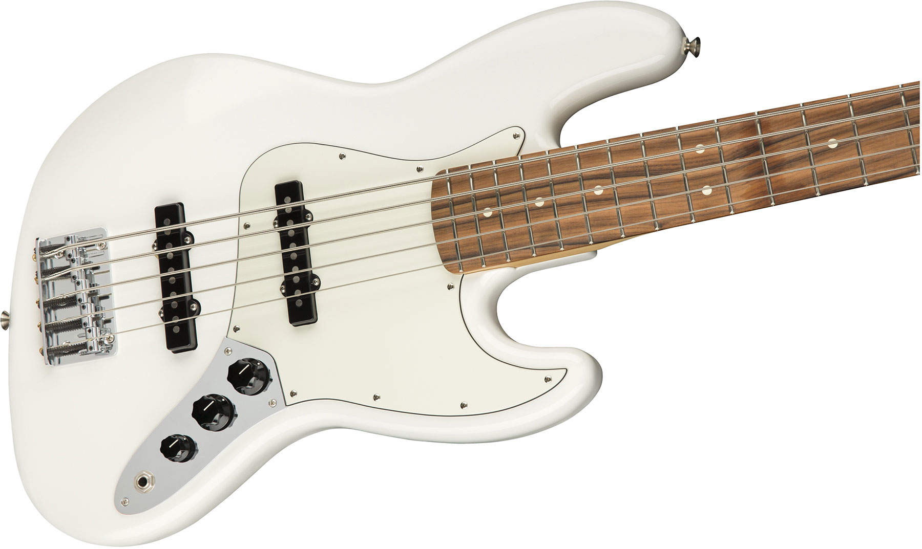 Fender Jazz Bass Player V 5-cordes Mex Pf - Polar White - Basse Électrique Solid Body - Variation 2