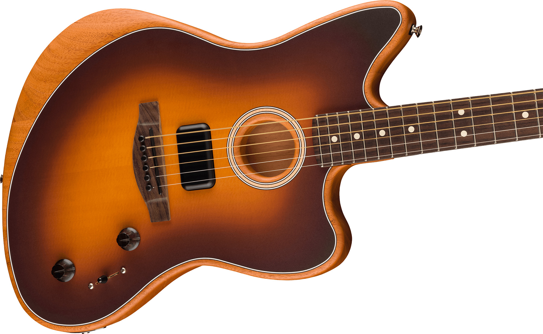 Fender Jazzmaster Acoustasonic Player Mex Epicea Acajou Rw - 2-color Sunburst - Guitare Electro Acoustique - Variation 2