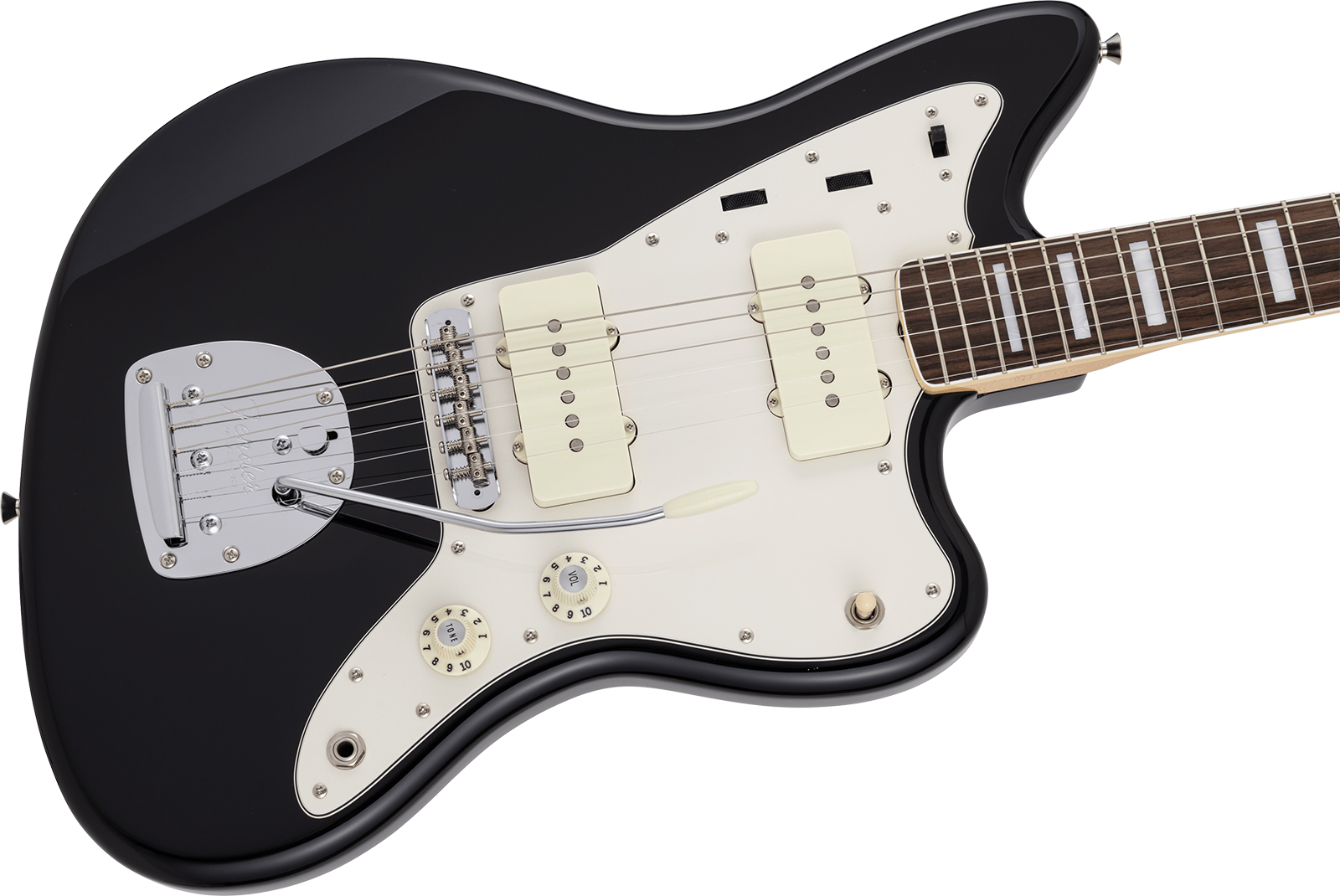Fender Jazzmaster Late 60s Mij Traditional Ltd Jap 2s Trem Rw - Black - Guitare Électrique RÉtro Rock - Variation 2
