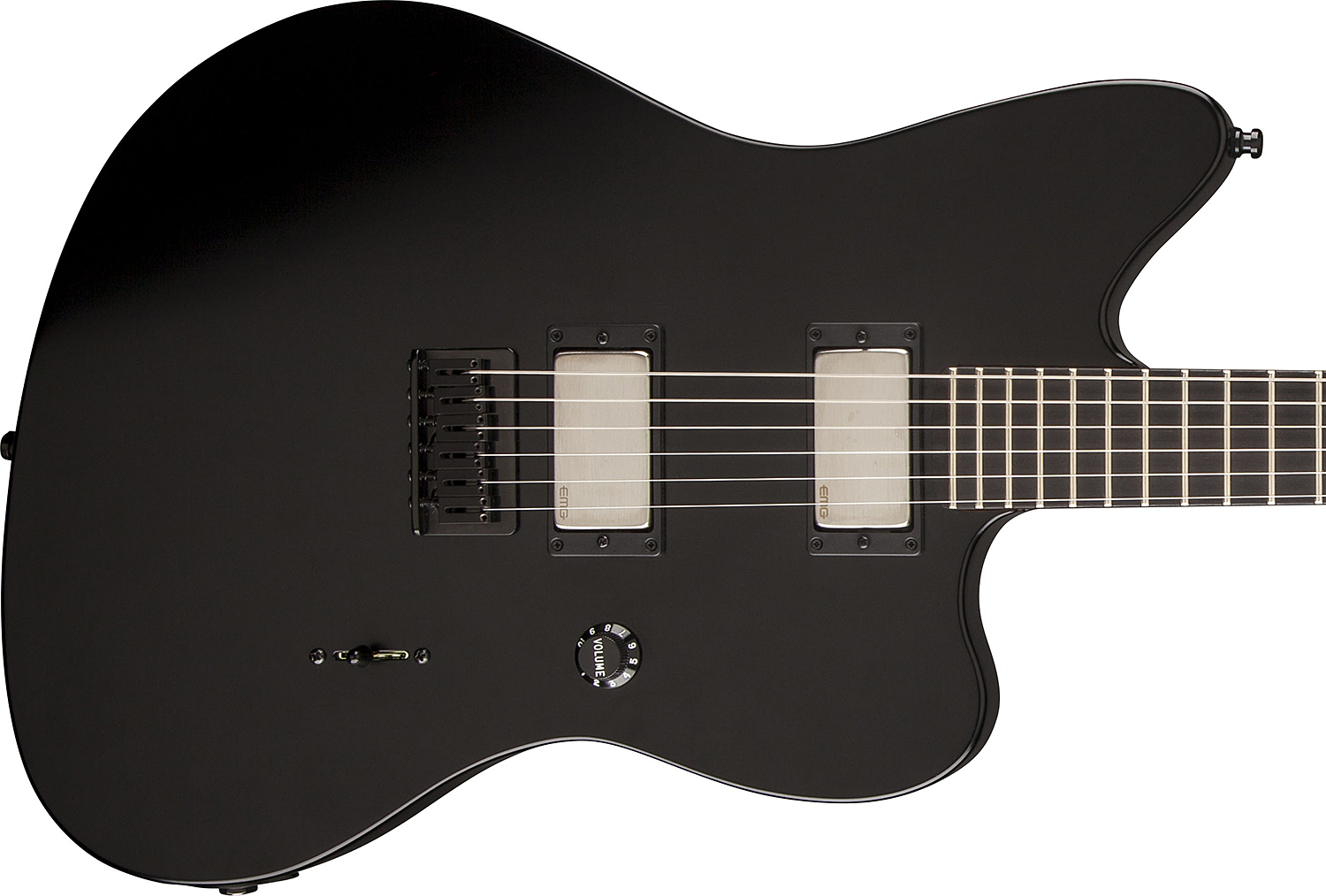 Fender Jim Root Jazzmaster Usa 2h Emg Ht Eb - Flat Black - Guitare Électrique RÉtro Rock - Variation 2