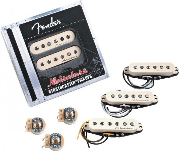 Micro guitare electrique Fender Pickups Vintage Noiseless Strat Set - White