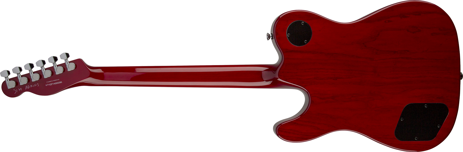 Fender Jim Adkins Tele Ja-90 Mex Signature 2p90 Lau - Crimson Red Transparent - Guitare Électrique Forme Tel - Variation 1