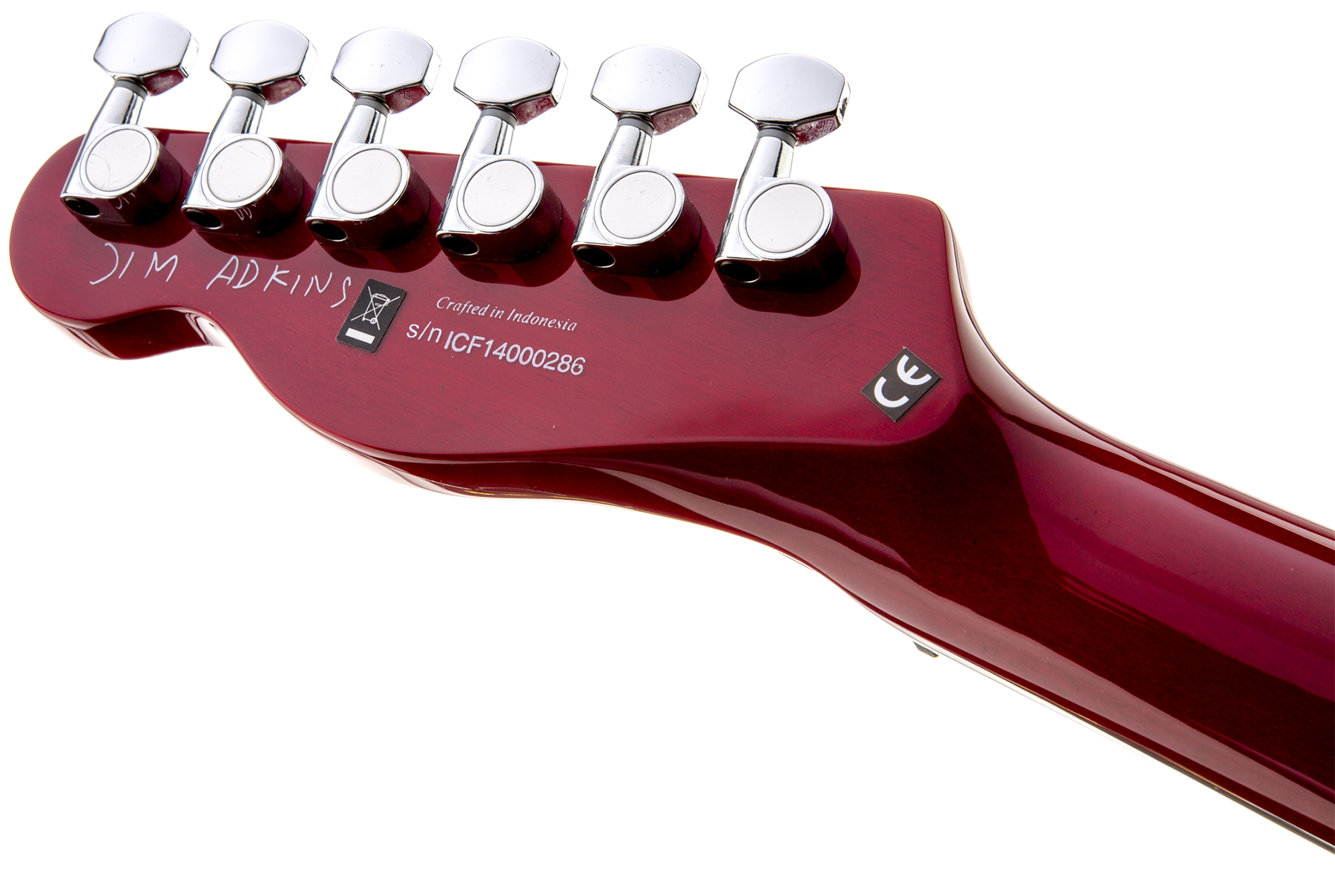 Fender Jim Adkins Tele Ja-90 Mex Signature 2p90 Lau - Crimson Red Transparent - Guitare Électrique Forme Tel - Variation 3