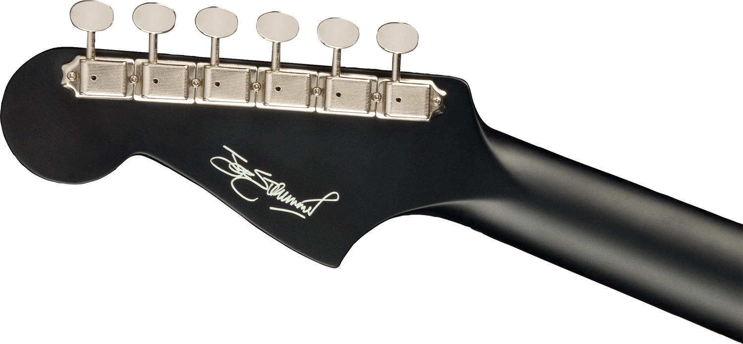Fender Joe Strummer Campfire Signature Concert Epicea Acajou Wal +housse - Matte Black - Guitare Electro Acoustique - Variation 4