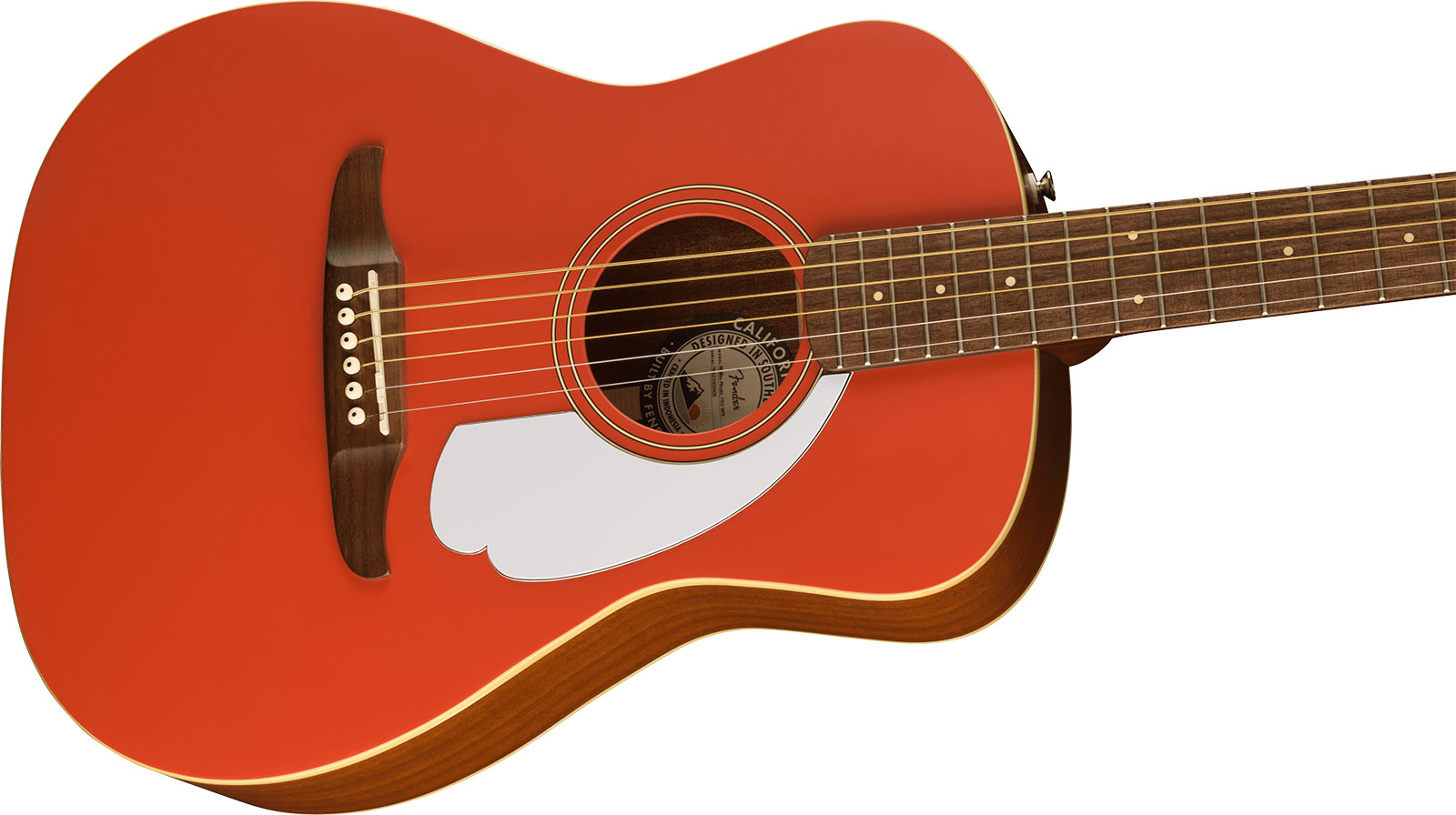 Fender Malibu Player 2023 Parlor Epicea Sapele Wal - Fiesta Red - Guitare Electro Acoustique - Variation 2