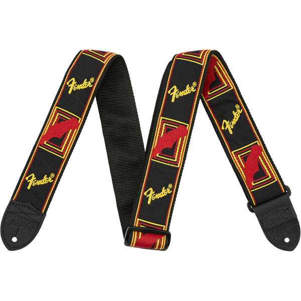 Monogrammed Strap Black/Yellow/Red Sangle courroie Fender