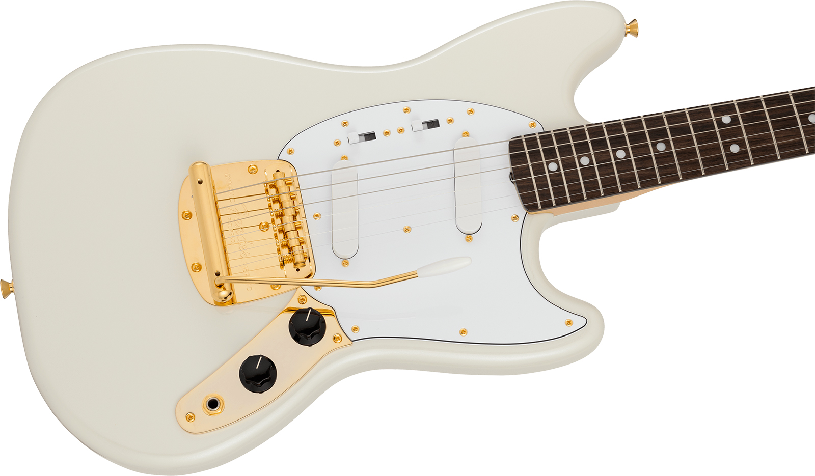 Fender Mustang 60s Traditional Mij Ltd Jap Shsc 2s Trem Rw - White Pearl - Guitare Électrique RÉtro Rock - Variation 2