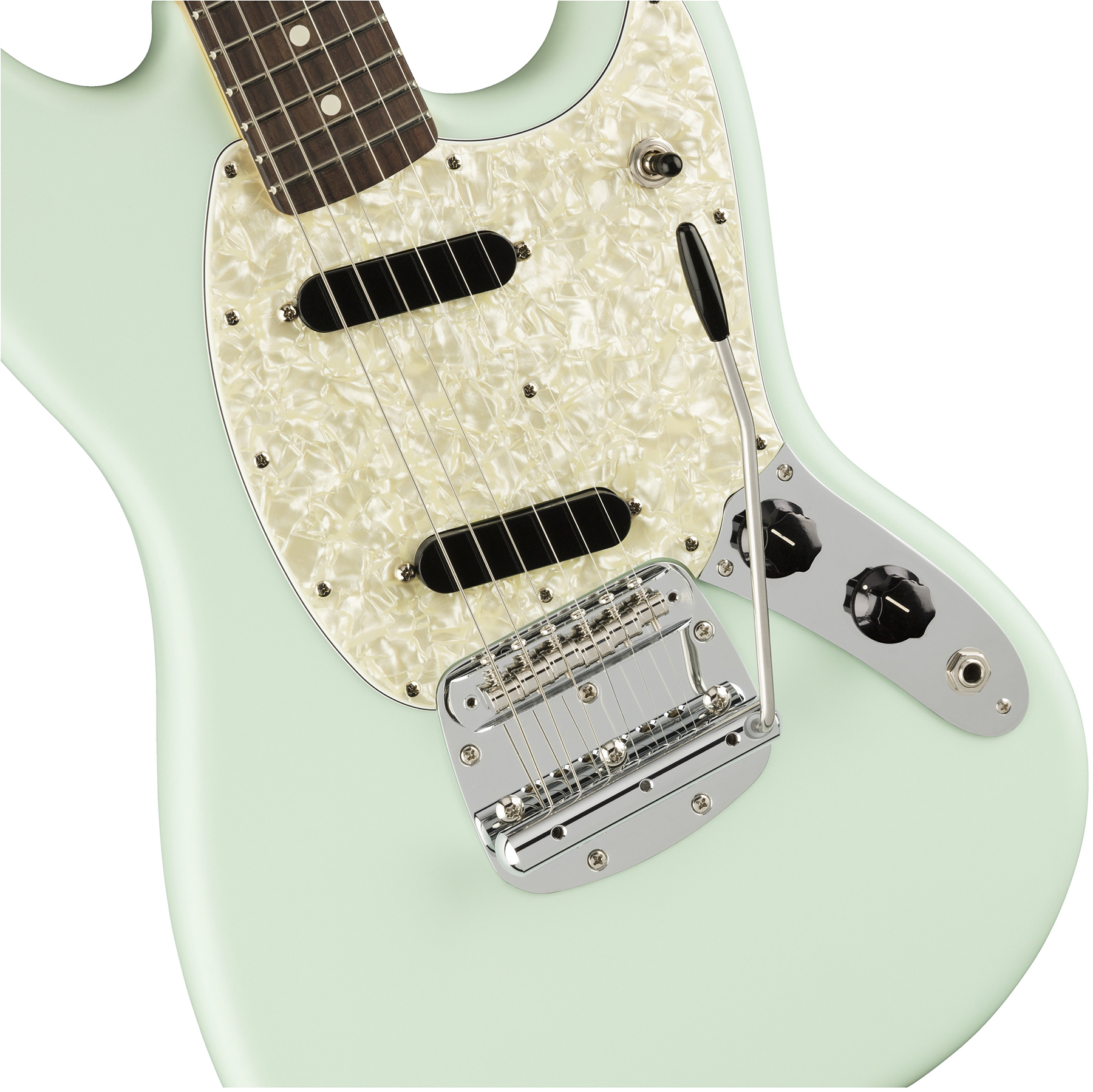 Fender Mustang American Performer Usa Ss Rw - Satin Sonic Blue - Guitare Électrique Double Cut - Variation 2