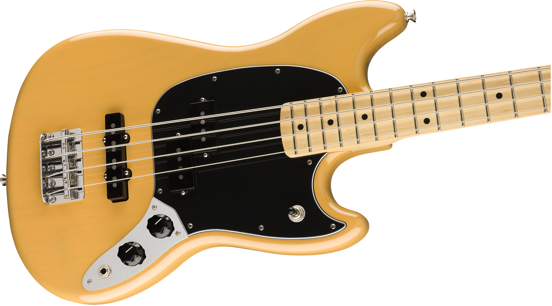 Fender Mustang Bass Pj Player Ltd Mex Mn - Butterscotch Blonde - Basse Électrique Enfants - Variation 2