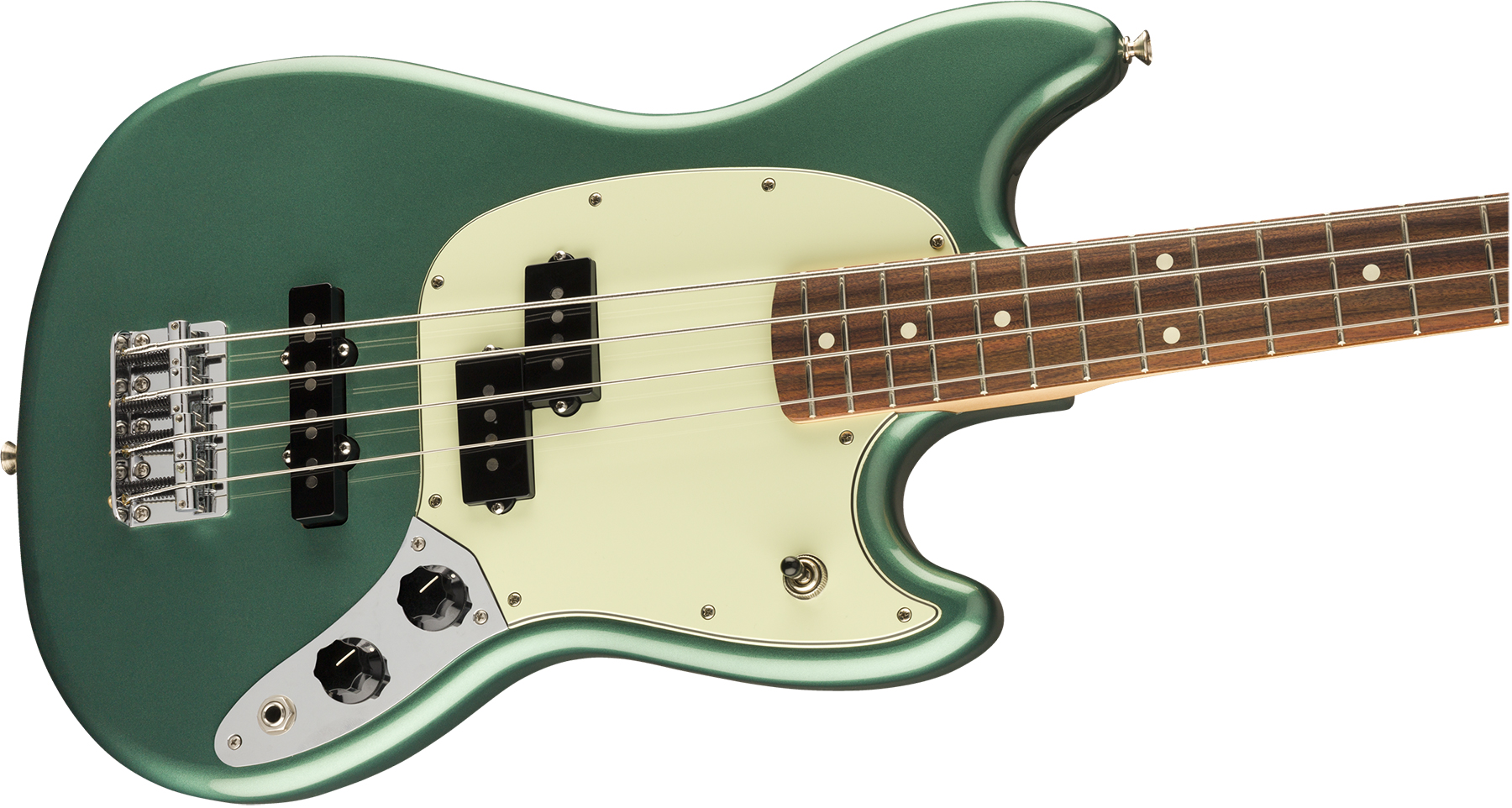 Fender Mustang Bass Pj Player Ltd Mex Pf - Sherwood Green Metallic - Basse Électrique Enfants - Variation 2
