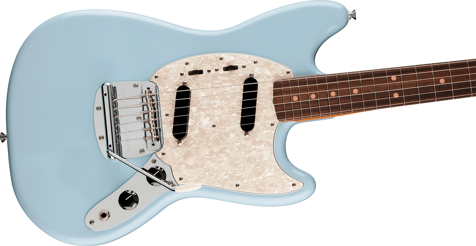 Fender Mustang Mid 60s Vintera 3 Mex Shsc 2s Trem Rw - Sonic Blue - Guitare Électrique RÉtro Rock - Variation 2