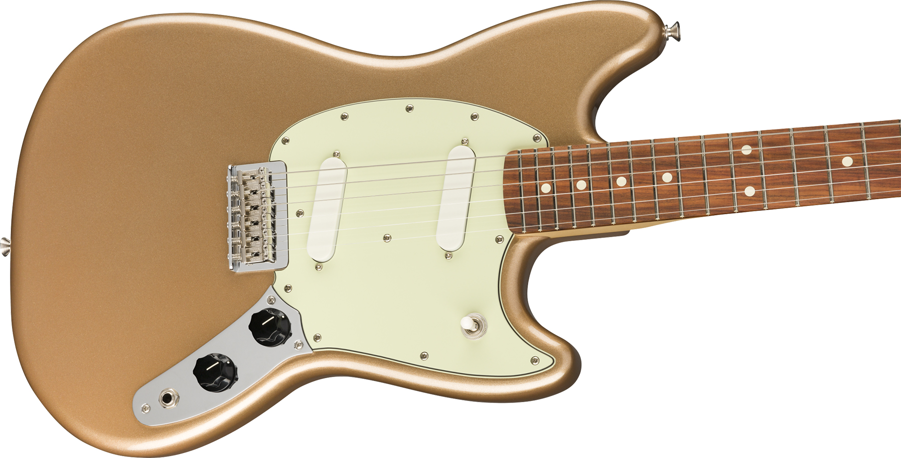 Fender Mustang Player Mex Ht Ss Pf - Firemist Gold - Guitare Électrique RÉtro Rock - Variation 2