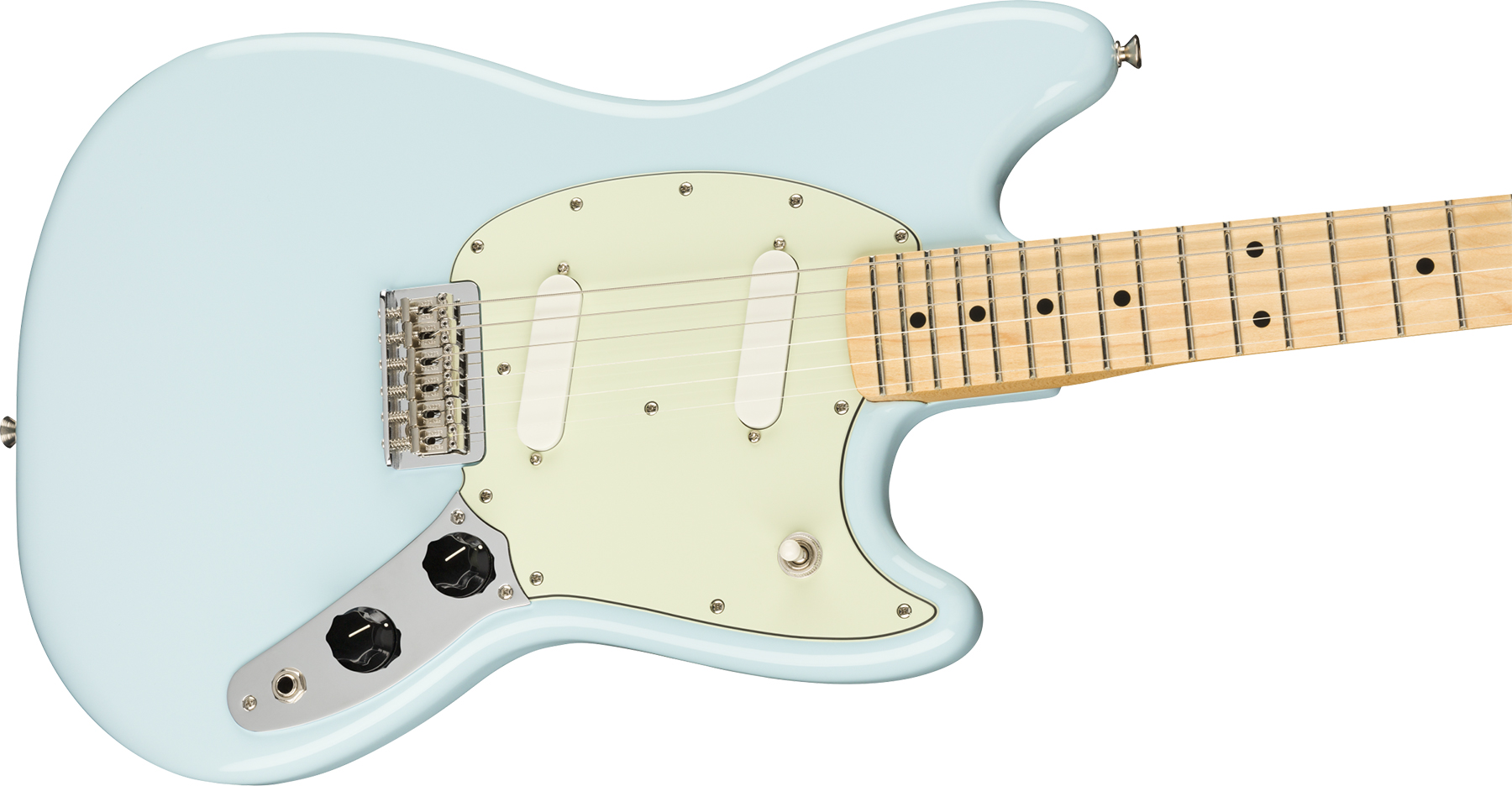 Fender Mustang Player Mex Ht Ss Mn - Surf Blue - Guitare Électrique RÉtro Rock - Variation 2