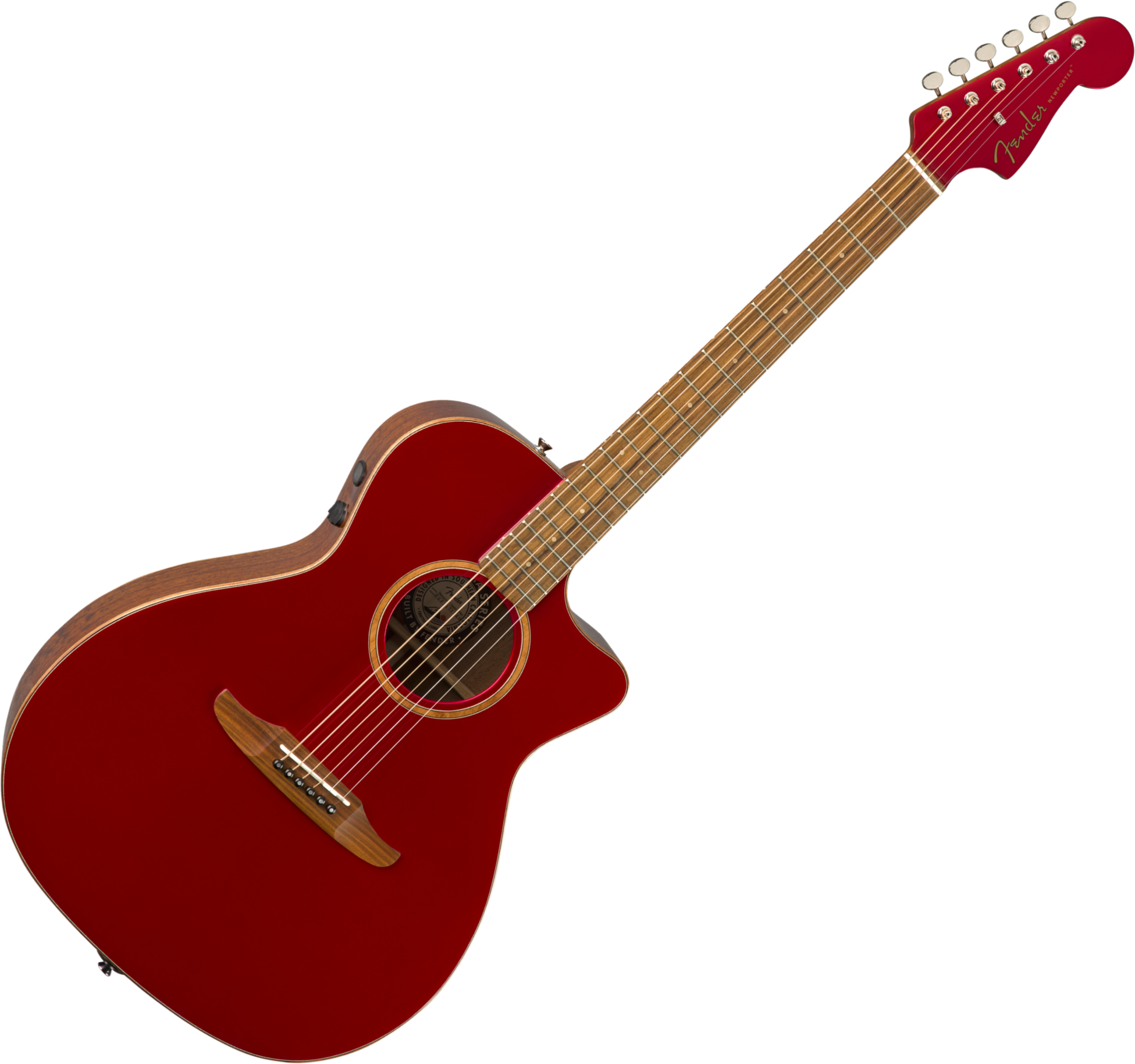 Guitare folk Fender Newporter Classic hot rod red metallic Star's Music