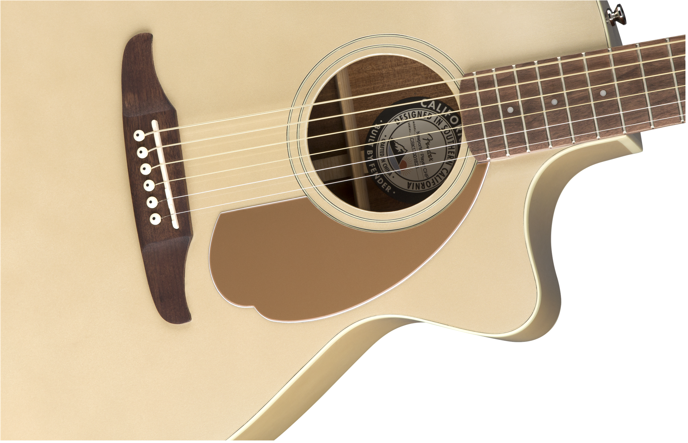 Fender Newporter Player Auditorium Cw Epicea Acajou Wal - Champagne - Guitare Electro Acoustique - Variation 3