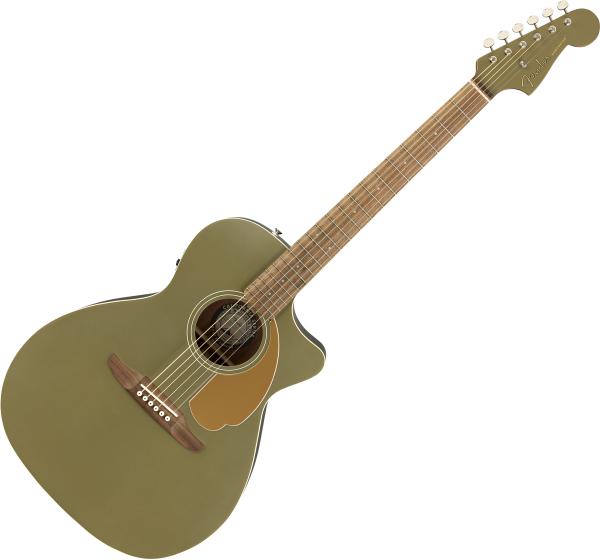Fender Newporter Player (WAL) - olive satin Folk guitar
