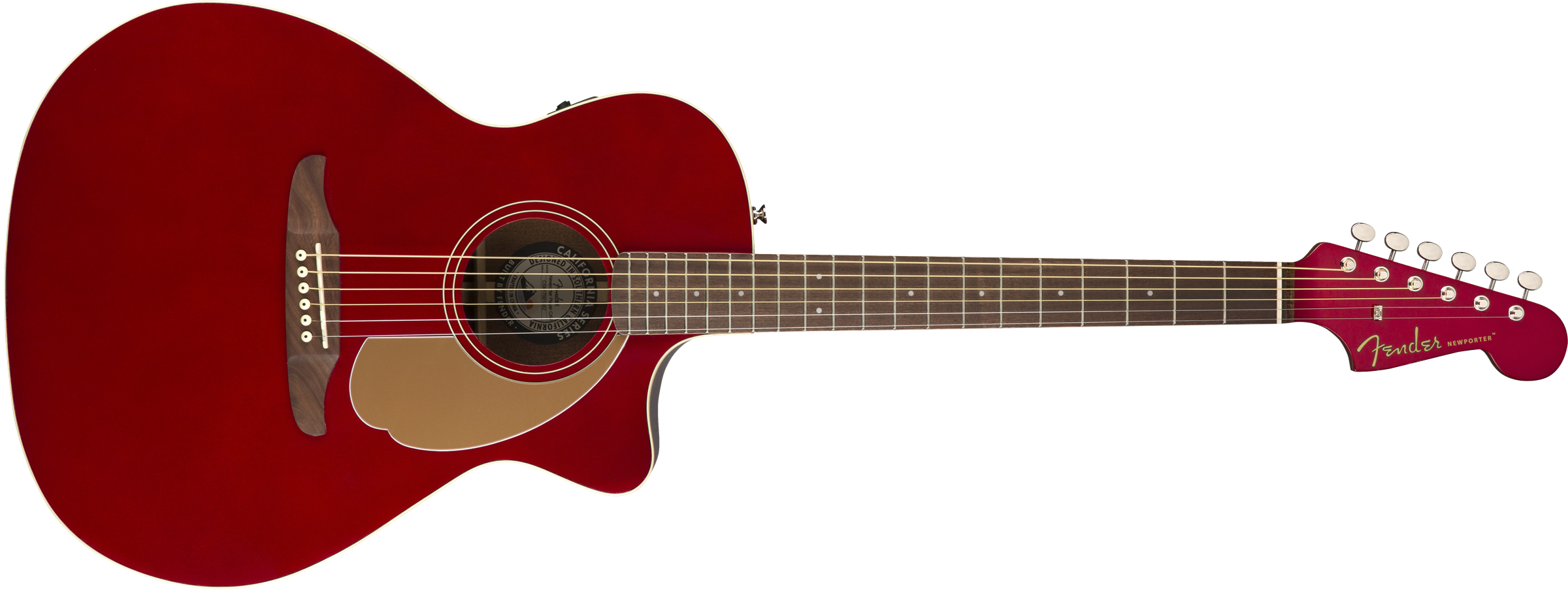 Fender Newporter Player Auditorium Cw Epicea Acajou Wal - Candy Apple Red - Guitare Electro Acoustique - Variation 2