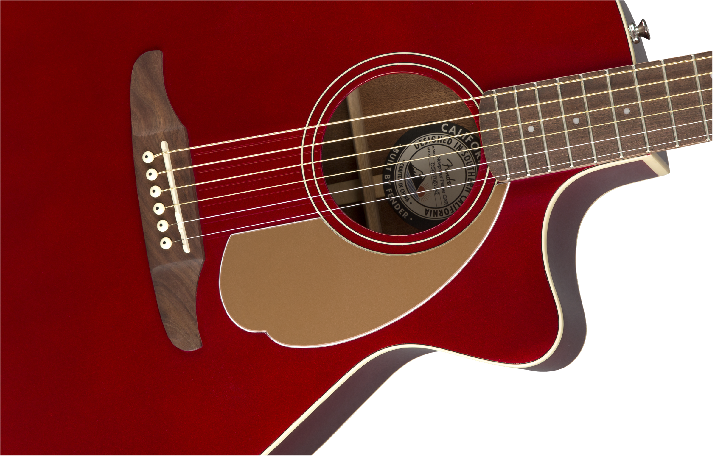 Fender Newporter Player Auditorium Cw Epicea Acajou Wal - Candy Apple Red - Guitare Electro Acoustique - Variation 3