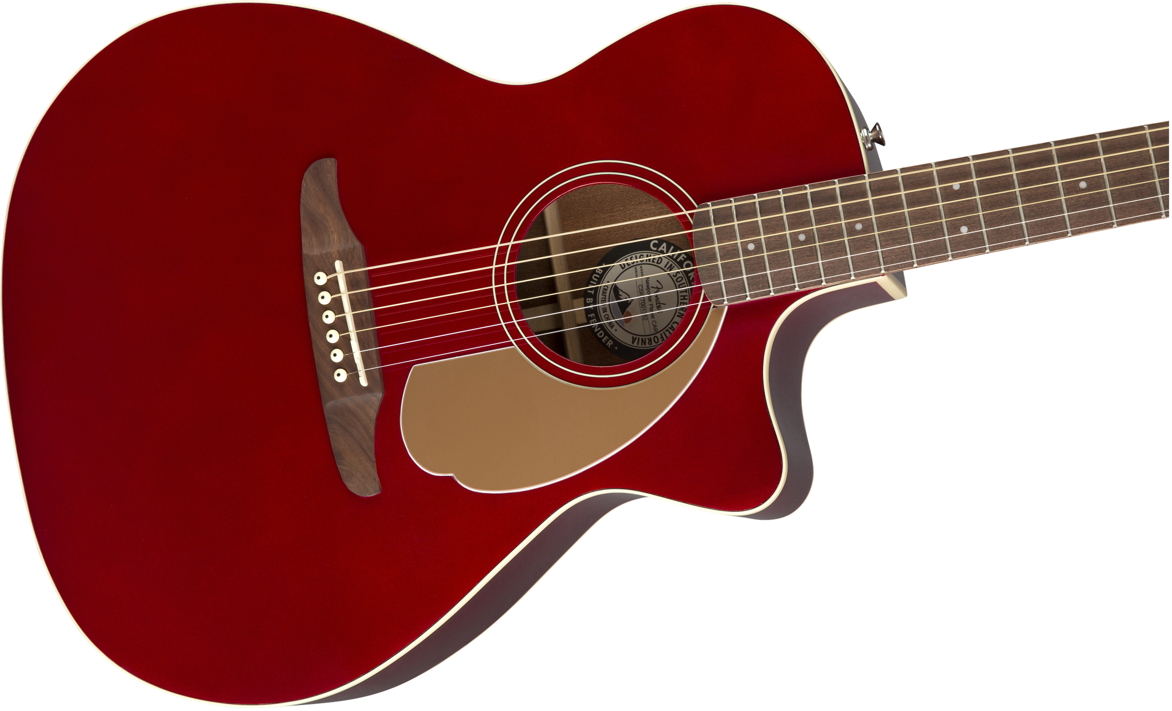 Fender Newporter Player Auditorium Cw Epicea Acajou Wal - Candy Apple Red - Guitare Electro Acoustique - Variation 4