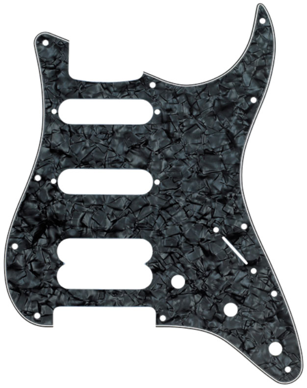 Pickguard Fender Pickguard Stratocaster HSS Modern 11Hole Black Pearl