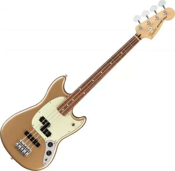 Basse électrique enfants Fender Player Mustang Bass PJ (MEX, PF) - Firemist gold
