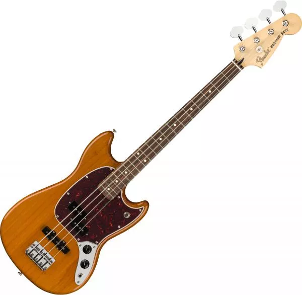Basse électrique enfants Fender Player Mustang Bass PJ (MEX, PF) - Aged natural