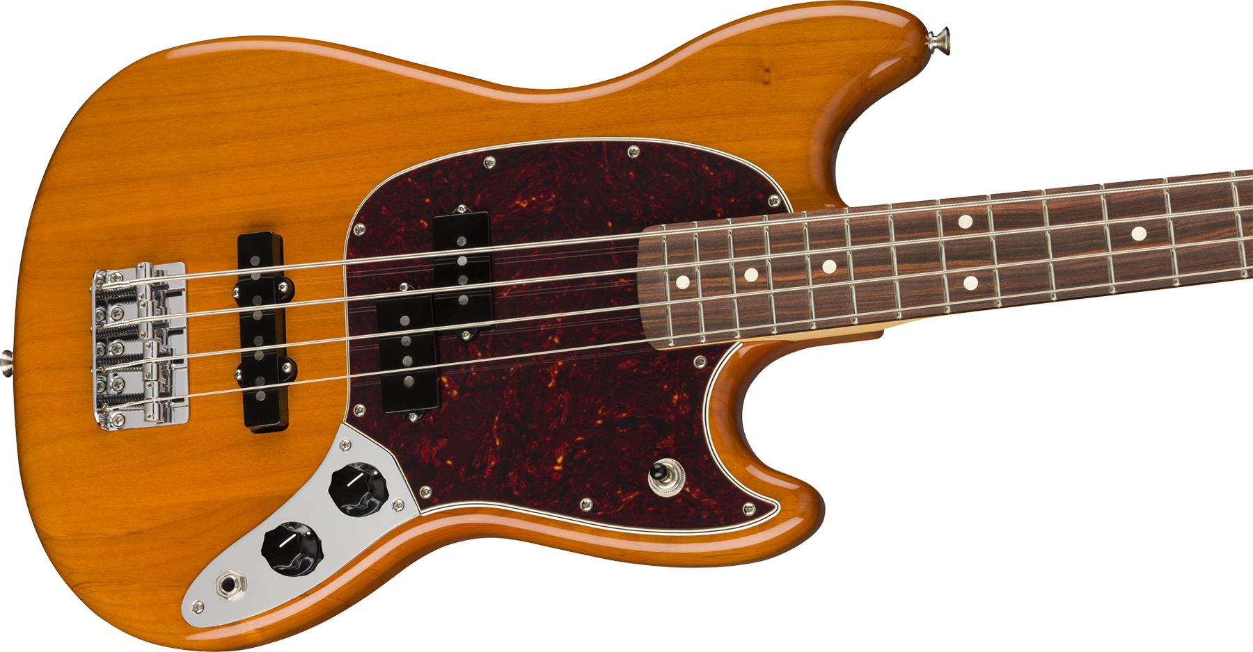 Fender Player Mustang Bass Pj Mex Pf - Aged Natural - Basse Électrique Enfants - Variation 1