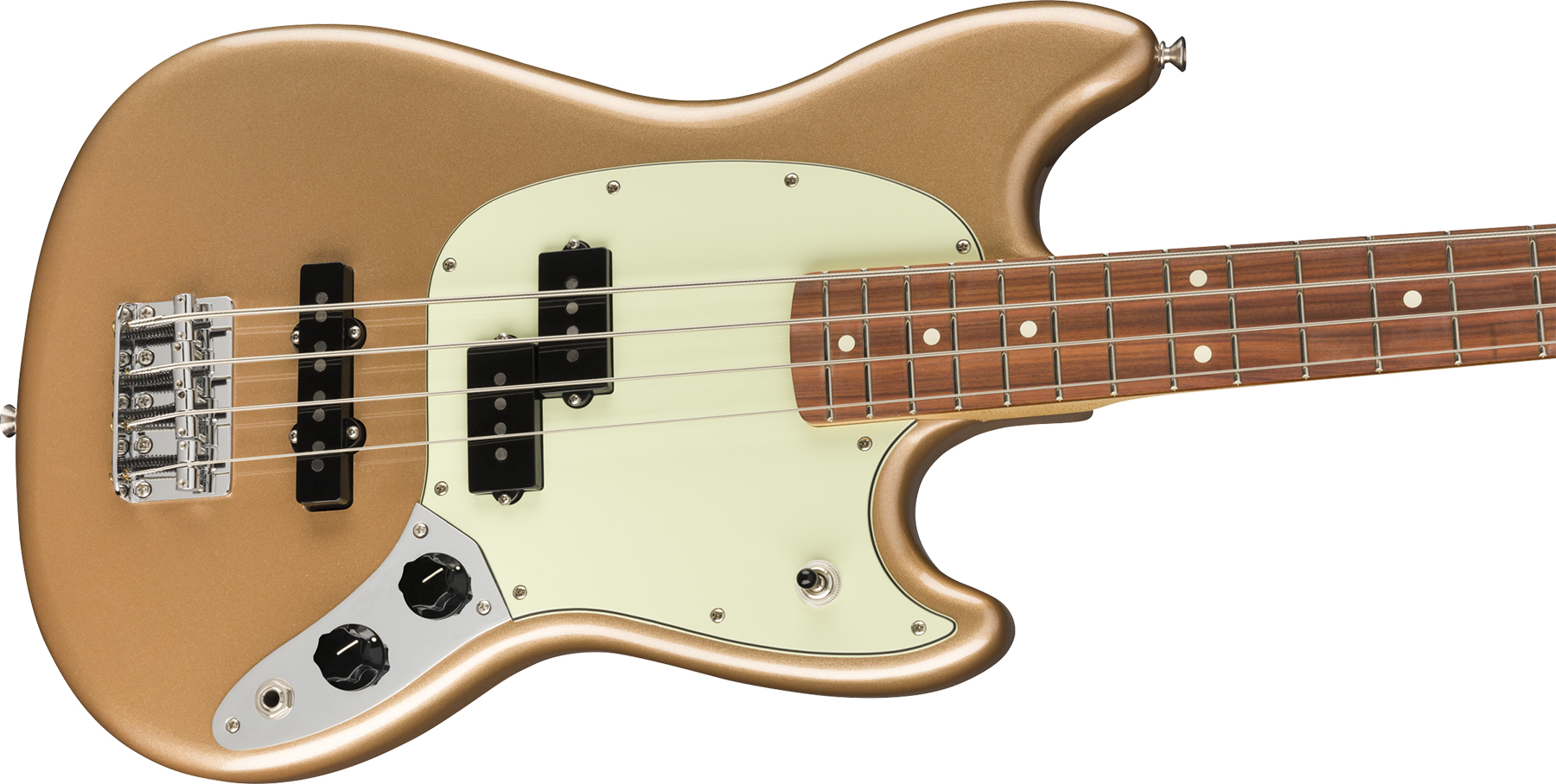 Fender Player Mustang Bass Mex Pf - Firemist Gold - Basse Électrique Enfants - Variation 2