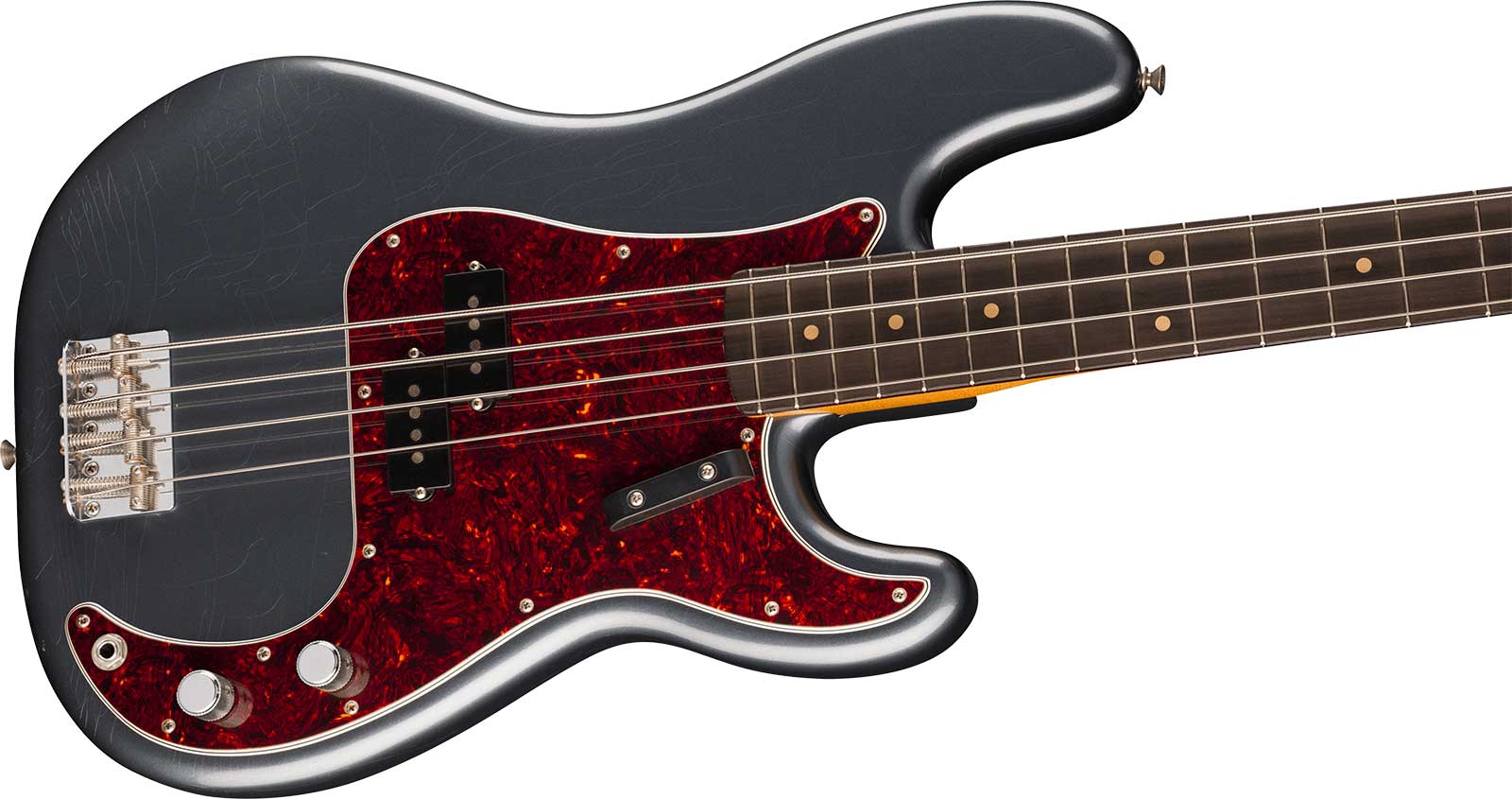 Fender Precision Bass 60s Road Worn Vintera 2 Ltd Mex Rw - Charcoal Frost Metallic - Basse Électrique Solid Body - Variation 2