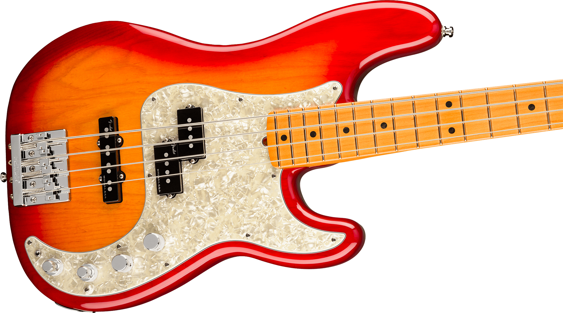 Fender Precision Bass American Ultra 2019 Usa Mn - Plasma Red Burst - Basse Électrique Solid Body - Variation 2