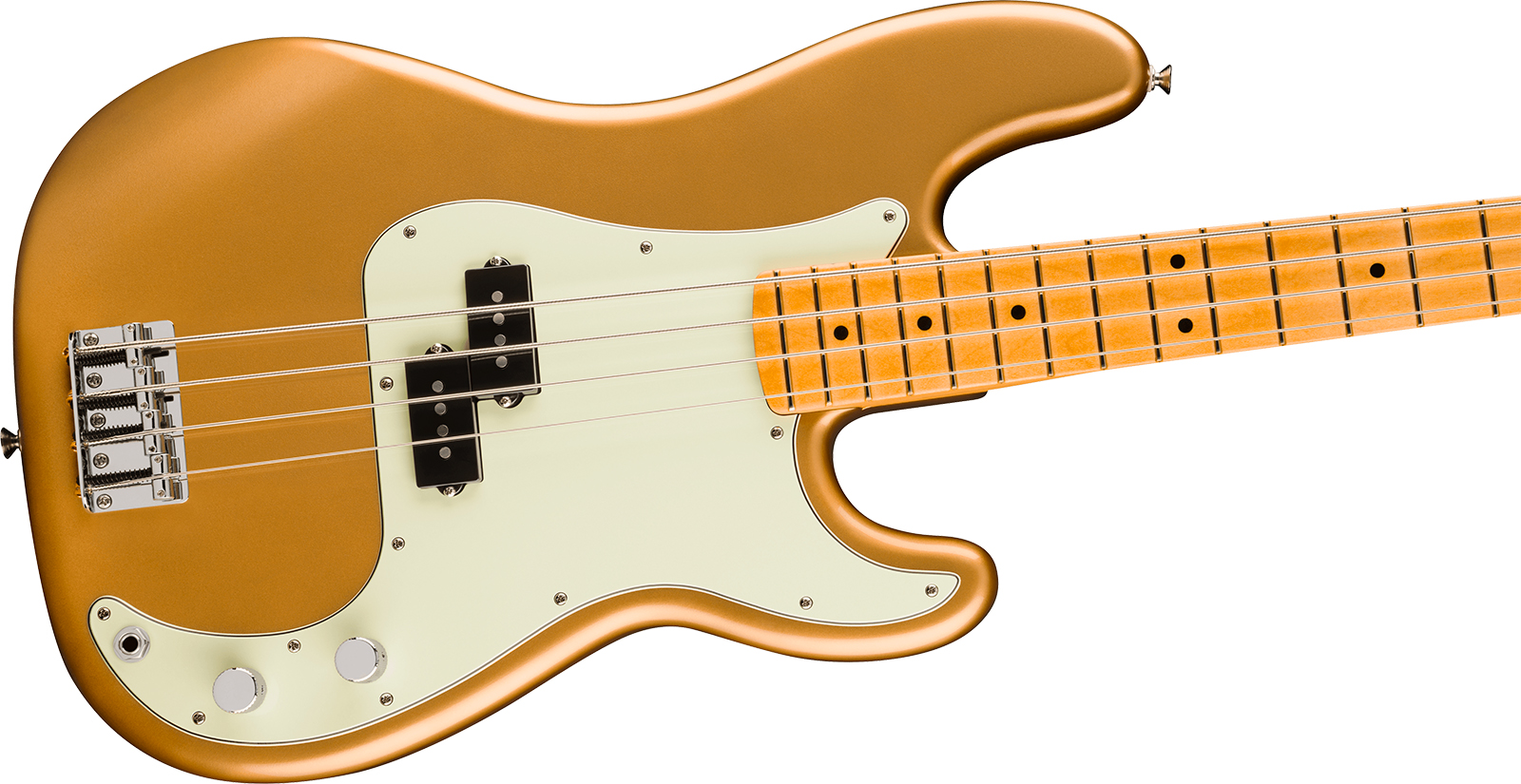 Fender Precision Bass Player Ii 75th Ann. Mex Ht 2s Mn - Aztec Gold - Basse Électrique Solid Body - Variation 2