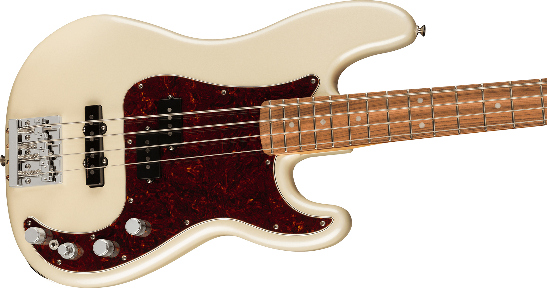 Fender Precision Bass Player Plus Gaucher Mex Active Pf - Olympic Pearl - Basse Électrique Solid Body - Variation 2