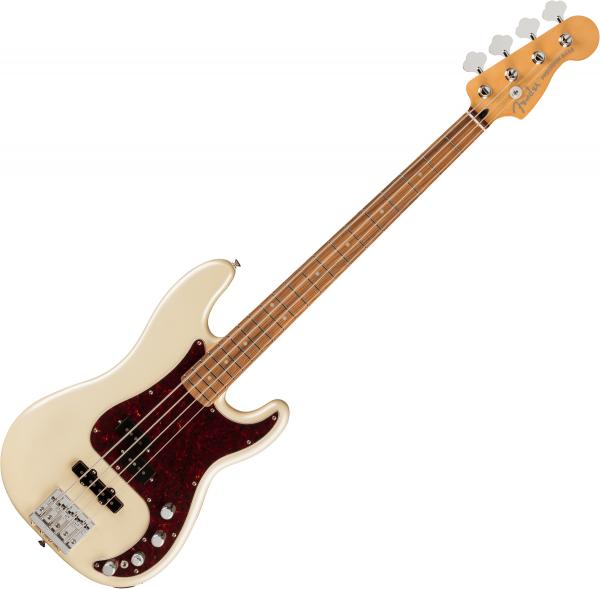Basse électrique solid body Fender Player Plus Precision Bass (MEX, PF) - Olympic pearl