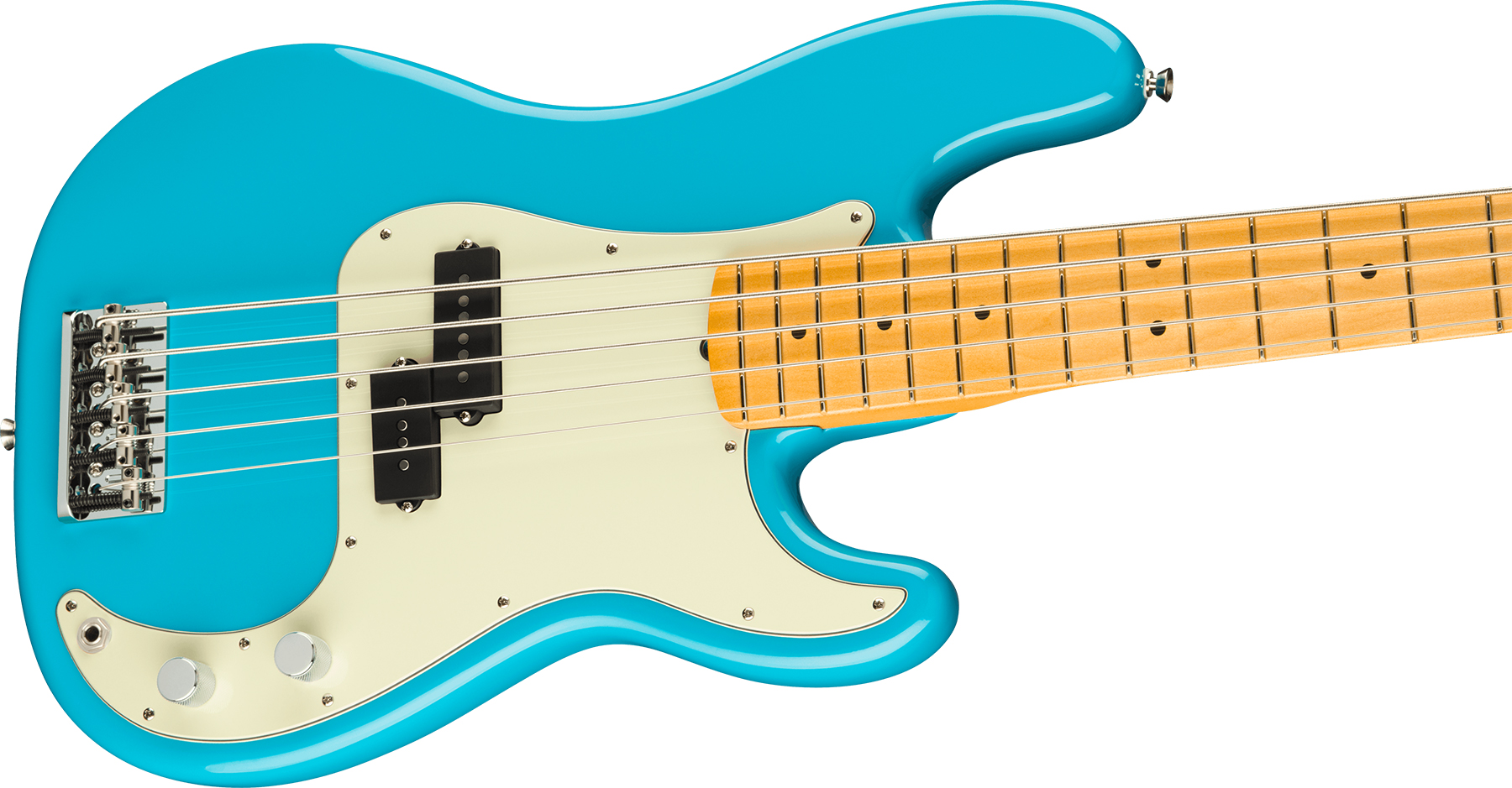 Fender Precision Bass V American Professional Ii Usa 5-cordes Mn - Miami Blue - Basse Électrique Solid Body - Variation 2