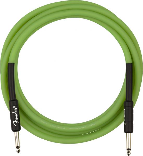 Câble Fender Pro Glow In The Dark Instrument Cable, 10ft, Straight/Straight - Green