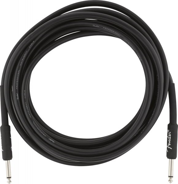 Câble Fender Professional Instrument Cable, Straight/Straight, 15ft - Black