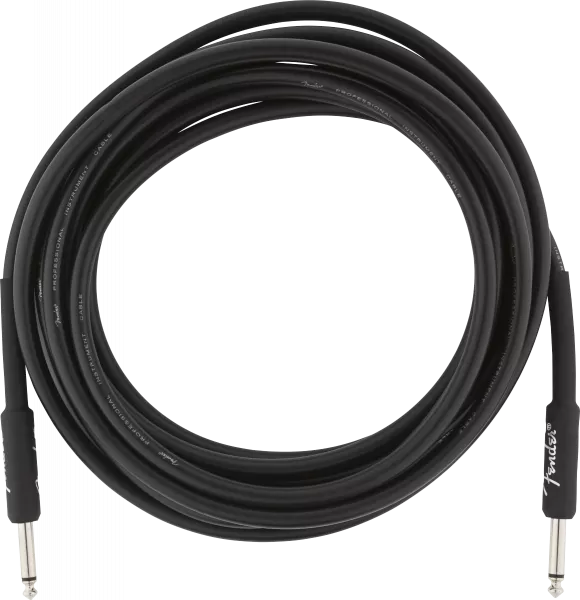 Câble Fender Professional Instrument Cable, Straight/Straight, 15ft - Black