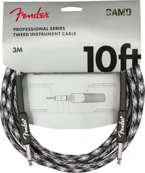 Câble Fender Professional Series Instrument Cable, Straight/Straight, 10ft - Winter Camo