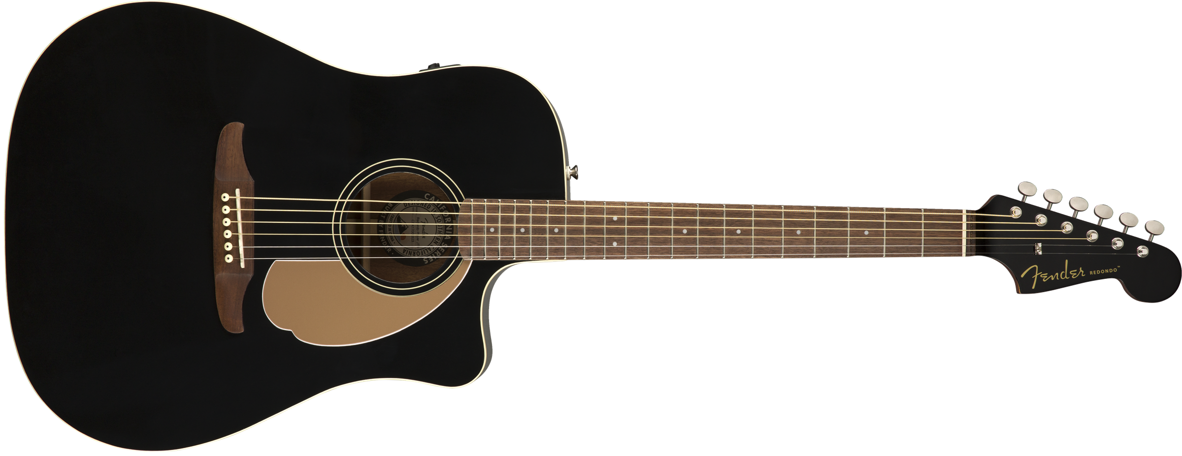 Fender Redondo California Player Dreadnought Cw Epicea Acajou Pau - Jetty Black - Guitare Electro Acoustique - Variation 1